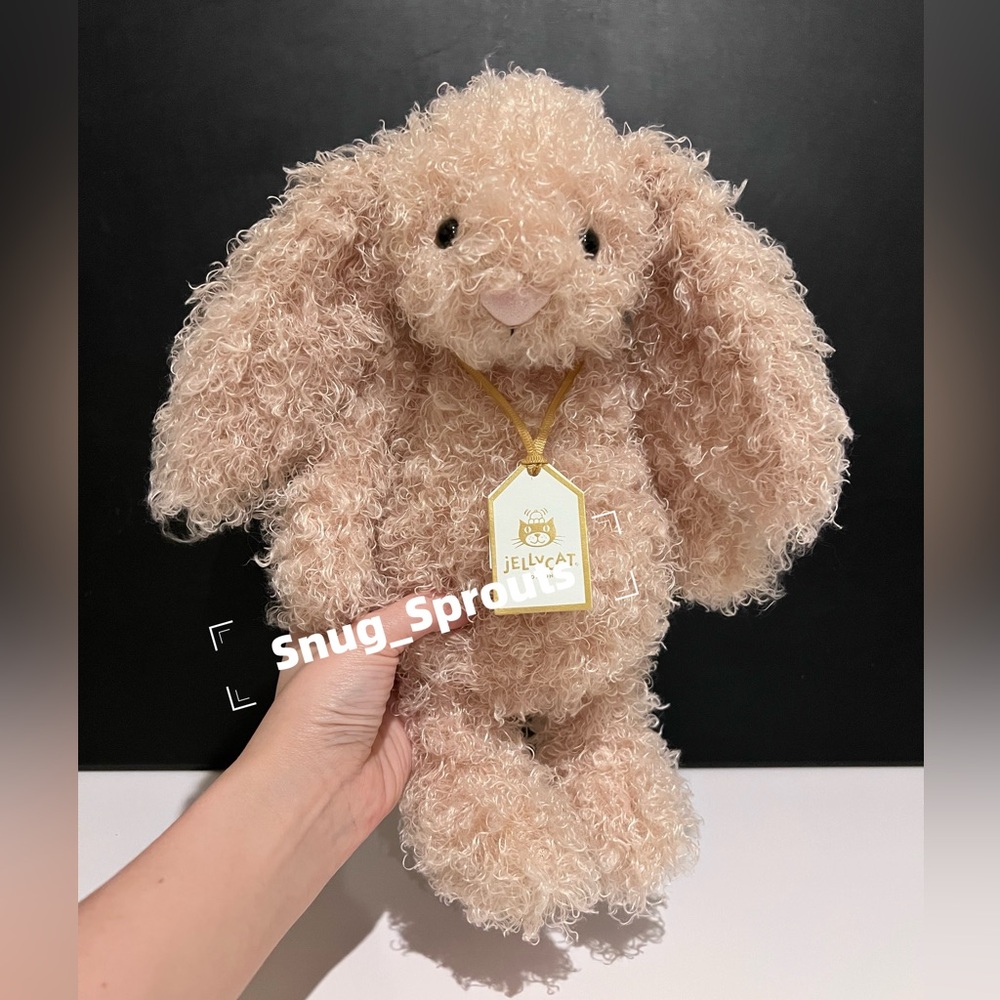 AUTHENTIC‼️ NWT Jellycat bashful luxe bunny curly - sweet face! - Retired! - Picture 6 of 6